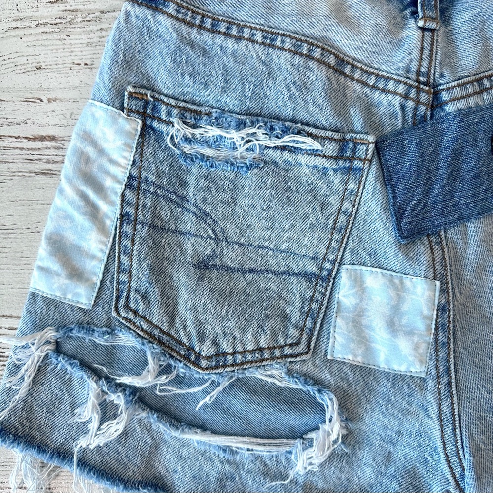 American Eagle Rainbow Patchwork Distressed Highe… - image 6